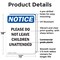 Signmission Please Do Not Leave Children Unattended, 12 in W x Rectangle, Plastic OS-2PACK-NS-P-1218-V-17394 - alternate 5